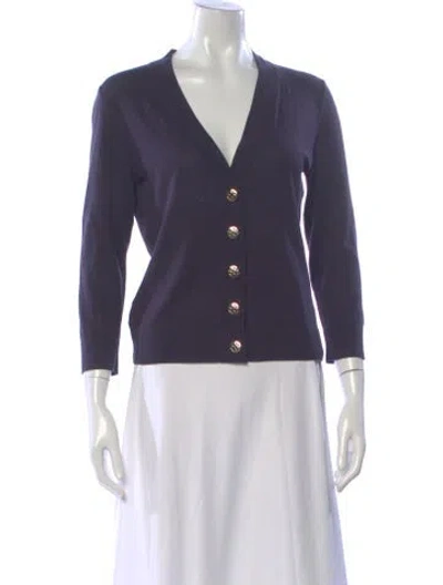 Pre-owned Tory Burch V-neck Sweater In Blue