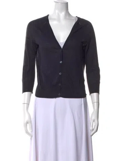 Pre-owned Tory Burch V-neck Sweater In Blue