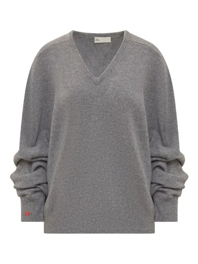 Tory Burch V-neck Sweater In Gray