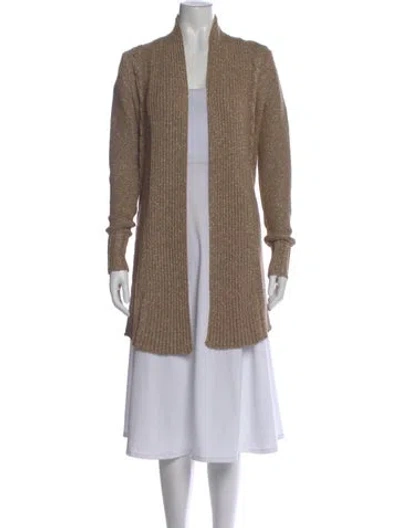Pre-owned Tory Burch V-neck Sweater In Gray