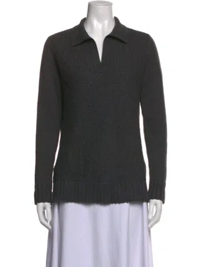 Pre-owned Tory Burch V-neck Sweater In Grey