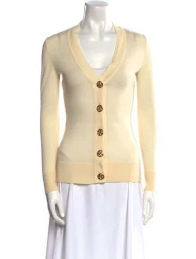 Pre-owned Tory Burch V-neck Sweater In Neutral