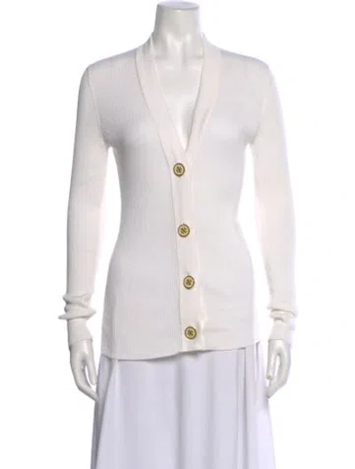Pre-owned Tory Burch V-neck Sweater In Neutral