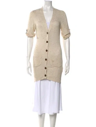 Pre-owned Tory Burch V-neck Sweater In Neutral