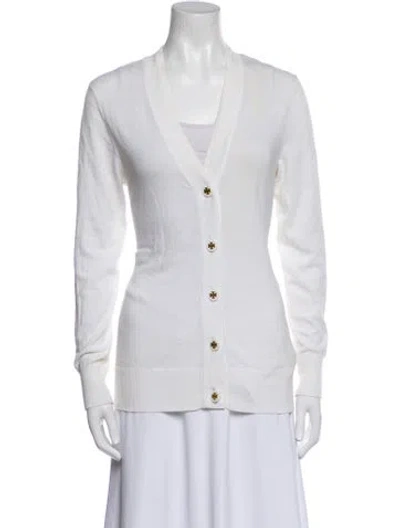 Pre-owned Tory Burch V-neck Sweater In Neutral