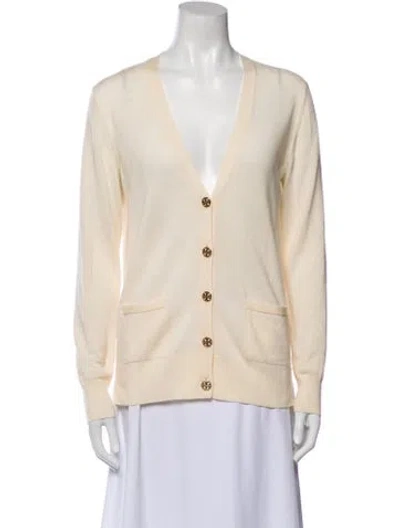 Pre-owned Tory Burch V-neck Sweater In Neutral
