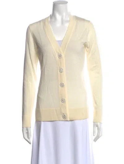 Pre-owned Tory Burch V-neck Sweater In Neutral