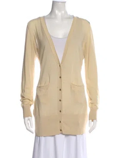 Pre-owned Tory Burch V-neck Sweater In Neutral