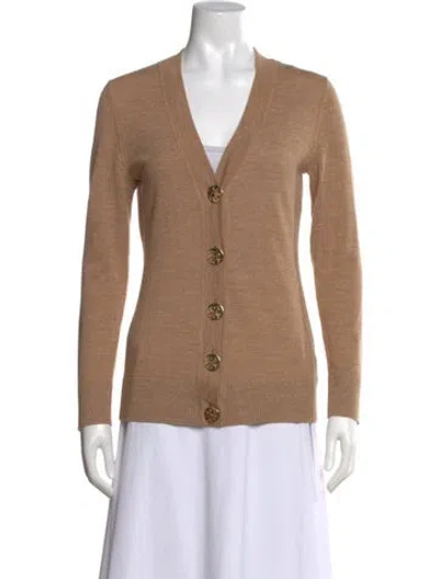 Pre-owned Tory Burch V-neck Sweater In Neutral