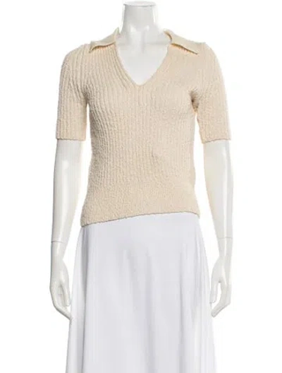 Pre-owned Tory Burch V-neck Sweater In Neutral
