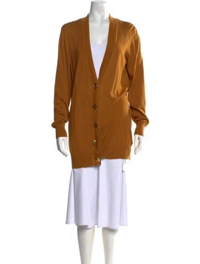 Pre-owned Tory Burch V-neck Sweater In Neutrals