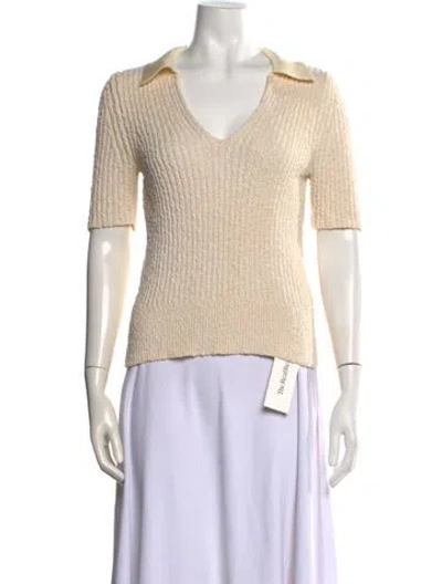 Pre-owned Tory Burch V-neck Sweater In Neutrals