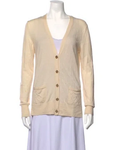 Pre-owned Tory Burch V-neck Sweater In Neutrals