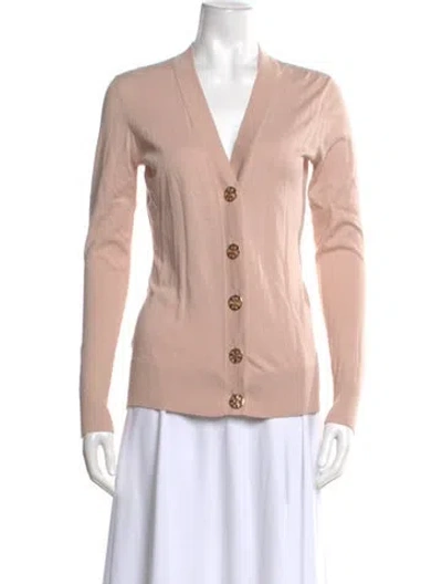Pre-owned Tory Burch V-neck Sweater In Pink