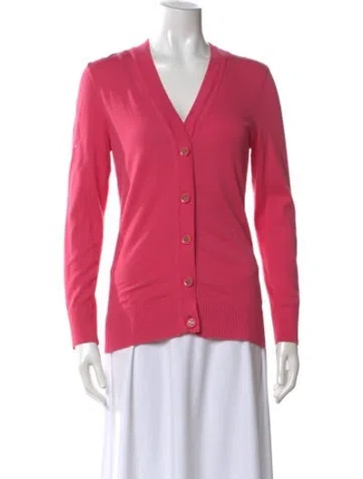 Pre-owned Tory Burch V-neck Sweater In Pink
