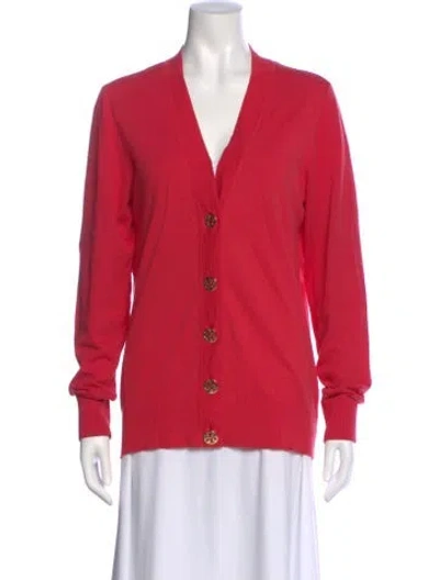 Pre-owned Tory Burch V-neck Sweater In Pink