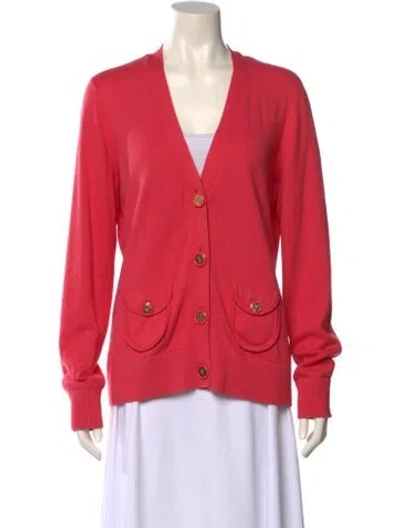 Pre-owned Tory Burch V-neck Sweater In Pink