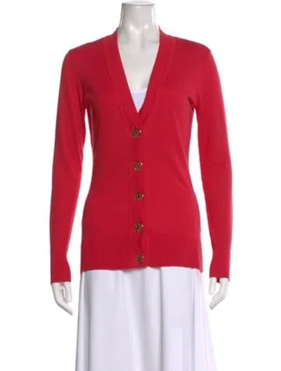 Pre-owned Tory Burch V-neck Sweater In Pink