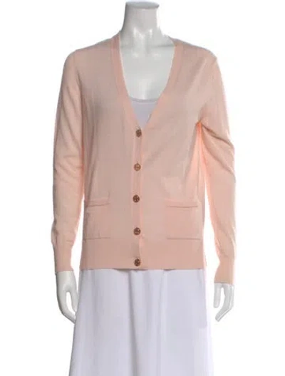 Pre-owned Tory Burch V-neck Sweater In Pink