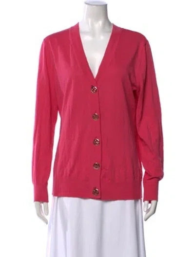 Pre-owned Tory Burch V-neck Sweater In Pink