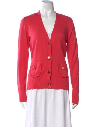 Pre-owned Tory Burch V-neck Sweater In Pink