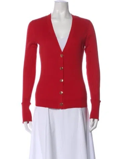 Pre-owned Tory Burch V-neck Sweater In Red