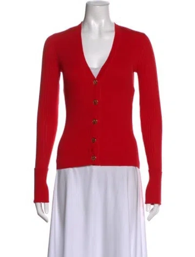 Pre-owned Tory Burch V-neck Sweater In Red
