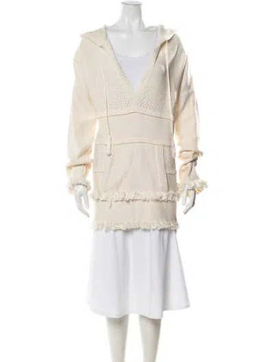 Pre-owned Tory Burch V-neck Sweater W/ Tags In Neutral