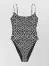 Tory Burch Waist Fitted Geometric Print Swimsuit