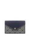 Tory Burch Borsa T-monogram Envelope Chain Wallet In Blue