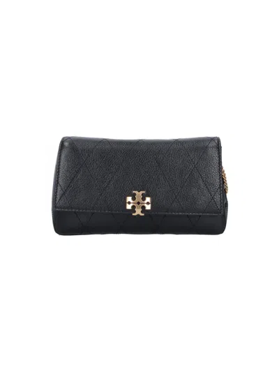 Tory Burch Wallet With Chain "charlie" In Black