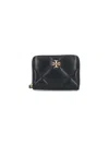 Tory Burch Small Kira Charm Diamond Quilt Zip-around Wallet
