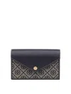 Tory Burch Borsa T-monogram Envelope Chain Wallet In Blue