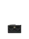 Tory Burch Kira Diamond Quilt Zip Cardholder In Black
