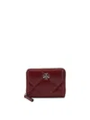 Tory Burch Small Kira Quilted Leather Zip-around Wallet In Burgundy