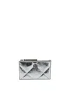 Tory Burch Metallic Quilted Wallets And Card Holders In Gray