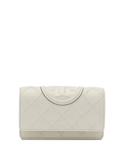 Tory Burch Chain Strap Quilted Wallet And Cardholder In White