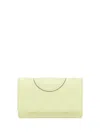 Tory Burch Crossbody Wallet With Quilted Design And Leather Inserts In Beige