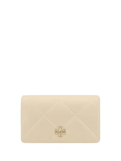 Tory Burch Kira Diamond Shoulder Wallet In Beige