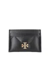 Tory Burch Kira Diamond Quilt Cardholder In Black