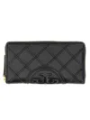 Tory Burch Fleming Zip Continental Wallet In Black