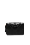 Tory Burch Fleming Soft Bi-fold Wallet In Nero