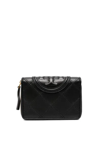 Tory Burch Fleming Soft Bi-fold Wallet In Black