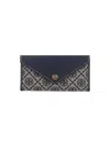 Tory Burch T Monogram Small Envelope Wallet In Blue