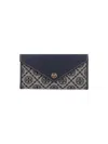 Tory Burch T Monogram Small Envelope Wallet In Blue