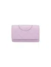 Tory Burch Fleming Chain Wallet In Purple
