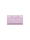 Tory Burch Fleming Chain Wallet In Purple