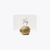 Tory Burch Walnut Place-card Holders Set Of 4 In Brass
