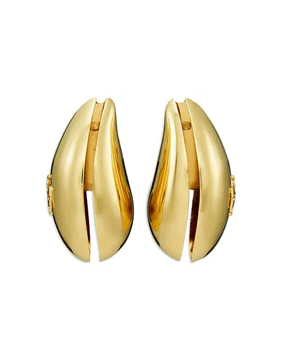 Tory Burch Wave Clip On Drop Earrings In 18k Gold Plated