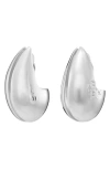 Tory Burch Wave Clip-on Earrings In Light Silver